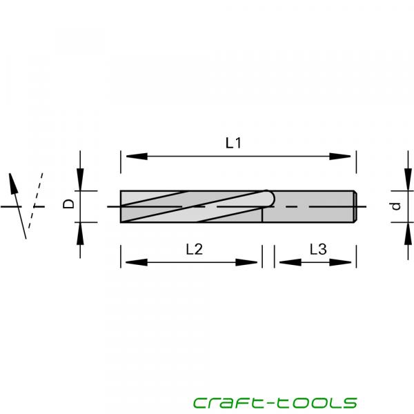 Stehle 2257 Schlichtfräser  12,0x42,0x12,0 mm Z=2 VHW Rechtslauf